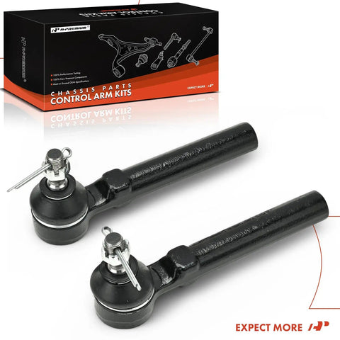 2 Front Outer Tie Rod Ends For Honda CR-V 2007-2011 North American Models, Easy Install Replacement For Stable Steering, Beefed-Up Durability And High-Quality Linkage Upgrade To Improve Handling And Road Confidence. black steel tie rod ends with packaging