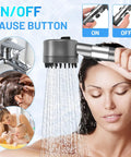 Filtered Shower Head With Handheld Pro Grade Filtration System, High Pressure Water Flow, Four Spray Modes, Grey
