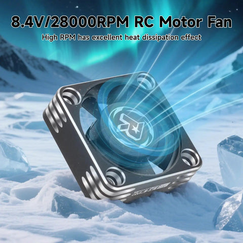 Two Pack 30mm RC Motor Heatsink With Cooling Fan For 1 8 1 10 1 12 Scale RC Cars Trucks Buggy Truggy 540 550 Brushless Motors Up To 28K RPM ESC Cooling And Heat Management with 8.4V motor fan