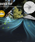 Vented top of 10x10 Pop Up Canopy With One Push CenterLok Setup For No Fuss Quick Outdoor Shade At Events And Camping