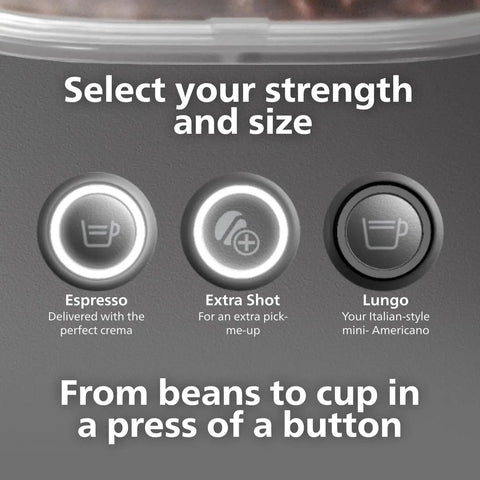 Control panel of Baristina Espresso Machine With Automatic Grinder Grind Tamp And Brew In One Swipe 16 Bar Pump Compact Black Coffee Maker