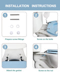 Blue Round Toilet Seat With Zinc Alloy Hinges, No Fuss Easy Install And Clean, Scratch Resistant Natural Wood Finish installation steps