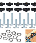 Wing Type T Slot Bolt Kit 10Pcs For Table Saw Fence And Clamp Workbench Jig Hold Down Fasteners T Track Hardware Set For Woodworking