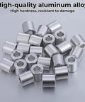 Aluminum Spacers Set Of 25 Round Unthreaded Standoff Bushings For Screws One Half Inch Outer Diameter One Quarter Inch Inner Diameter One Half Inch Length Precision Hardware Spacers For Stable Mounting