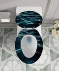 Toilet Seat Elongated Resin for Bathroom with wave design, fits standard toilets, 14.5" x 18.5" size.