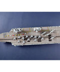 Top view of Killer Detail Queen Elizabeth Aircraft Carrier Plastic Model Kit 1 700 Scale with planes on deck.