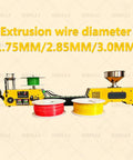 Heavy Duty Desktop 3D Printer Filament Extruder And Recycler Machine Boasts Kickin 500G Per Hour Speed with colorful spools.