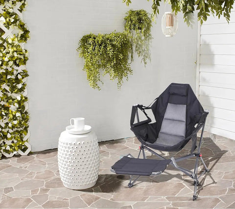 Ultimate Outdoor Hammock Chair With Removable Footrest And Stand, Portable Rocking Swing Seat
