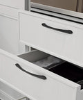 Six Pack Matte Black Cabinet Pulls 7.5 Inch Hole Center Cabinet Handles on white wardrobe drawers