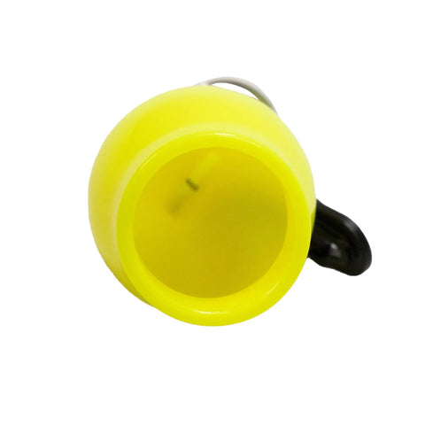 Top view of Skum Ball Regulator Mouthpiece Cover With Clip For Diving And Snorkeling Yellow Guard Keeps Dirt Sand Debris Out
