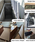 Top Shelf Heavy Duty Hidden Floor Access Panel in indoor staircase entrance, showing recessed crawl space for easy access.