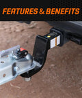 Heavy Duty Trailer Coupler Lock Featuring A Rust Proof Steel Build And One Quarter Inch Diameter Shank attached to latch hitch.