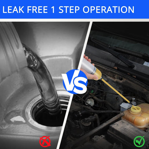 Leak-free fluid transfer with Pro DIY Ready 200cc Manual Fluid Extractor and fill syringe for cars in engine bay