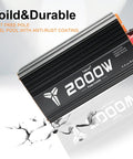 Solid 2000 Watt Power Inverter 12V DC To 110V AC Converter for RV with robust design and anti-rust features.