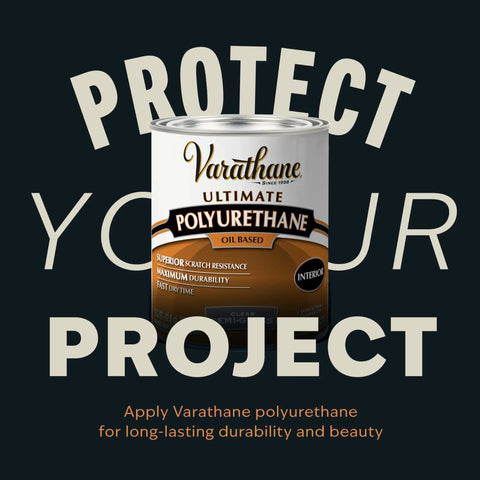 Varathane Ultimate Polyurethane oil based can for interior use, showcasing durability and fast dry time.