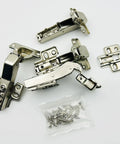 Heavy Duty 45 Degree Cabinet Hinge With Smooth As Butter Hydraulic Soft Close 35Mm Cup For Corner Overlay Doors Zero Slam Quick Clip Setup Pack Of 4 Hardware Pieces with screws.