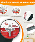 9 Inch Drywall Sander With 81 Inch Extension Pole Kit Aluminum Connector And 15 Sanding Discs In 80 100 120 180 240 Grits Built Tough