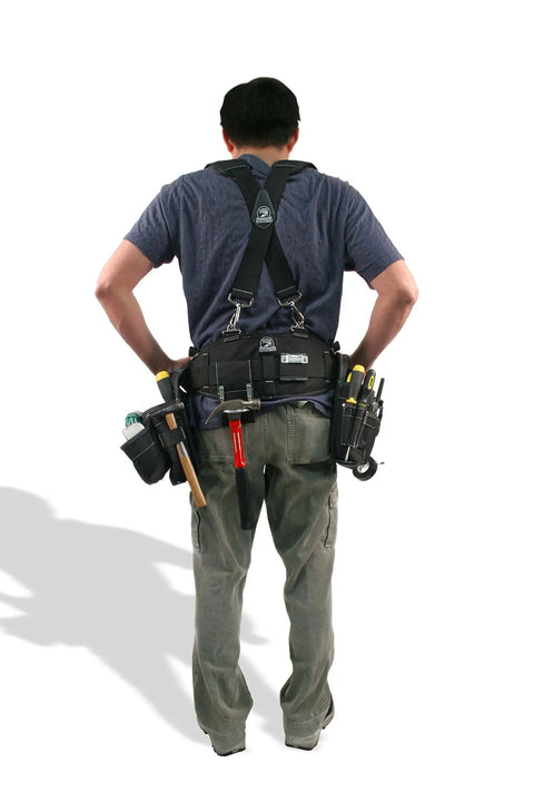 Air Channel Molded Suspenders With Spring Hooks For Tool Belts Ultra Comfortable Thick Foam Shoulder Pads Adjustable Lengths