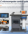 Top Notch Automatic Right Angle Labeling Machine, 90 Degree Corner Applicator with PLC control panel and labeling system.