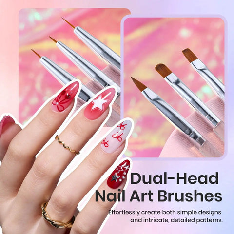 All In One Nail Art Kit With Case 31 Piece Set Including Dual Ended Dotting Tools Liner Brushes Striping Tools Sculpting Pens