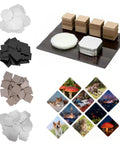 Go-To DIY Button Maker Refill Kit For Badge Presses 2x3 Inch Square Fridge Magnet Parts with metal covers and magnets.