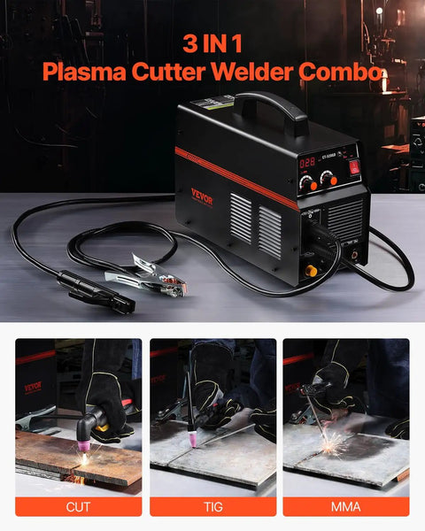 3 In One Plasma Cutter Welder Combo Machine With 50 Amp Plasma, 200 Amp TIG And MMA Stick Weld, Dual Voltage 110-220V
