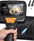 Hand holding 50 Foot Endoscope Camera With Light IP67 Waterproof Borescope Inspection Camera with 4.3 Inch IPS Screen