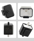 Two Pack 12V LED Flasher Relay 2 Pin Adjustable Turn Signal Module For Motorcycles And Dirt Bikes Universal Blinker Relay For Repairing Motorcycle Turn Signals Fits Electric Bikes And More For Ride Ready Setups. 12V 2-pin black plastic relay, 1.36 x 1.12 x 2.12 in