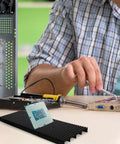 Anti Static Circuit Board Rack Tray for Electronics Projects shown holding PCB securely during repairs