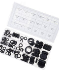 125 Pcs Rubber Grommets Plugs Set Eight Varied Sizes in Organizer Case