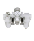 Compressed Air Filter Regulator Lubricator Combo With One-Half Inch NPT, Metal Bowl, Gauge, Top View