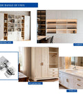 Image showcasing Rock Solid Stainless Steel Cabinet Hinge Repair Plates With Mounting Screws To Kick Rotted Wood Hinges and Fix Wobbly Kitchen Cupboards in various furniture uses.
