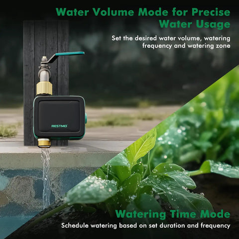 Brass Inlet And Outlet Smart Sprinkler Hose Timer With Flow Meter Dope App Remote Control For Garden