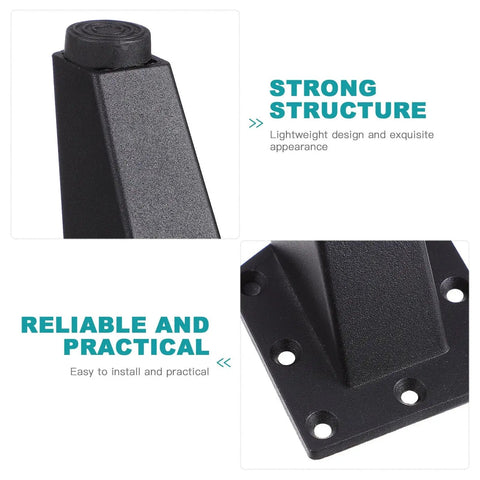 Adjustable Aluminum Alloy Cabinet Feet 10cm Leveling Legs for Furniture Support, black sand finish close-up