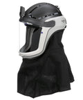 Mining Lamp Bracket Kit M 940 For M Series Hard Hats And Helmets with face shield attachment, black color, adjustable angle.