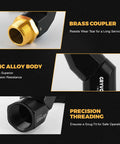 Dual Rotary 1 Inch NPT Fuel Hose Swivel for Quick Fuel Transfers 360 Degree Rotation at Both Ends Fits Pumps and Nozzles 2 Pack with Easy Angle Adjustment for Faster Mess Free Fueling brass coupler and zinc alloy body