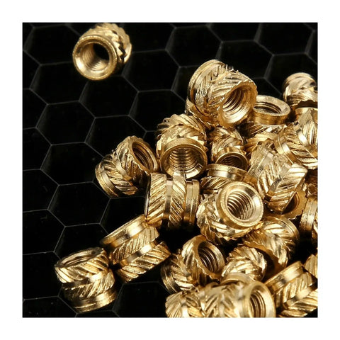 Rock Solid Brass Heat Set Knurled Threaded Insert Nuts No Sweat Assembly For 3D Printing And Plastic Injection Molding Reliable Plug And Play Fit Across M2 To M6 Sizes Built Tough Hardware