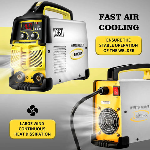 Dual Voltage Arc Welder 160 Amp 110V To 220V IGBT Inverter With ARC Force Portable MMA Welder with fan showing air cooling