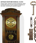 Old School Antique Clock Hardware Kit With Door Key Hinges And Cylinder for DIY Grandfather Clock Restoration, golden finish