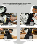 Fafeicy Portable Mini Bench Grinder 7000 Rpm Cordless Electric Sander For Jewelry Metal Wood Craft Polisher displaying grinding wheels.