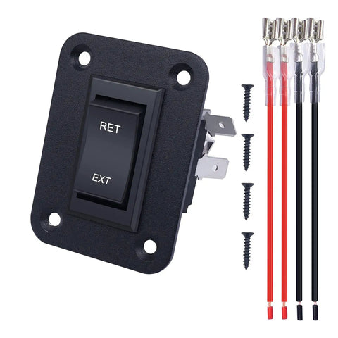 Power Stabilizer Switch For RV Jacks Leveling Momentary Auto Reset Reverse Polarity Rocker Switch 20A 12V DC with harness screws