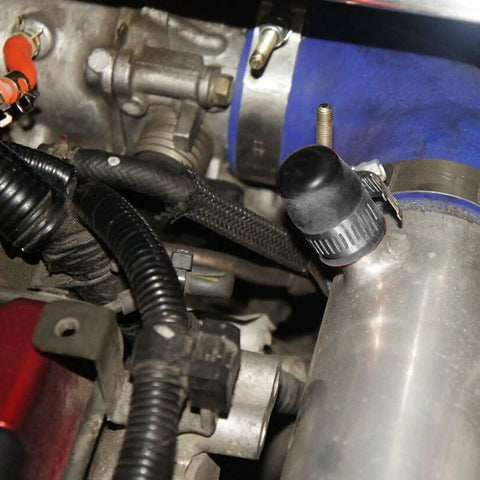 10Pcs Silicone Vacuum Hose Cap Kit For 16mm Car Intake Lines Weatherproof End Plugs installed on engine bay component