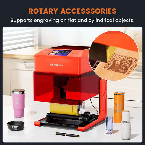 AlgoLaser 3W smart laser engraver in red for home use with built-in AlgoOS; compact desktop portable laser cutter