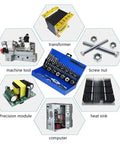 Heavy Duty 32 Pc Tap And Die Set Metric Hand Threading Tool Kit With Tungsten Carbide Bits For M3 M12 Screw Thread Making Essential Wrench Gear For DIY Pros Who Need Reliable Metalwork Solutions in blue case