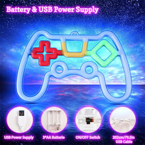 Dope Game Controller Neon Sign LED Wall Light USB And Battery Powered For Gaming Room Decor Retro Arcade Gift 11x8.7 in