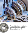 Heavy Duty Steel Bearing Kit For Milling Cutter Head Three Upper Dust Proof Bearings With Metal Guards machinery close-up