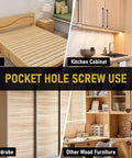 650 Count 8 Gauge X 1 1 4 Inch Pocket Hole Screws Zinc Coated Coarse Thread Square Drive Washer Head With 150Mm Setup Bit For Built Tough Wood Joinery And No Sweat Carpenter Diy Installations used in bed, kitchen cabinet, wardrobe, and furniture.