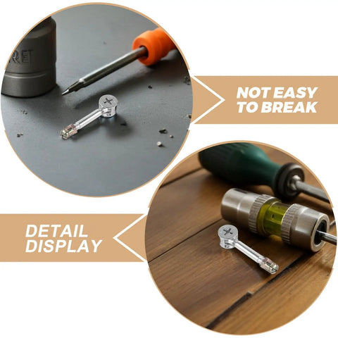Cam Lock Connector Kit For Wardrobe And Cabinet With Flat Back Dowel Pins Pre Installed Bolts And Nuts Alloy Iron Hardware