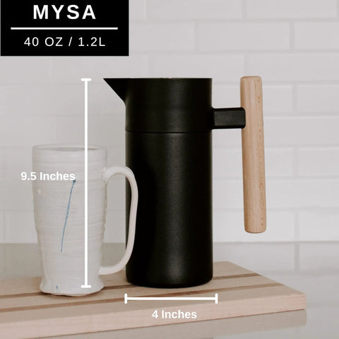 40 Oz Thermal Coffee Carafe With Tea Infuser Stainless Steel Double Walled Vacuum Insulated Beverage Dispenser Keeps Coffee Hot Or Tea Cold For Hours Travel Ready Pot