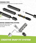 Creative Builder 30 In 1 Multimodel STEM Kit For Kids 7 And Up Motorized Vehicle Brick Set with extendable rods and snap-fit parts